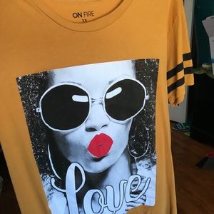 yellow T-shirt dress